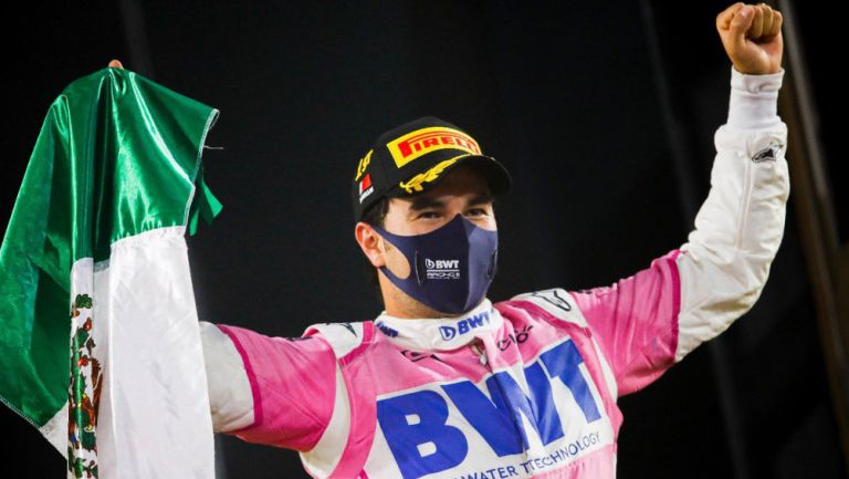 Checo Pérez tras ganar el GP de Sakhir 