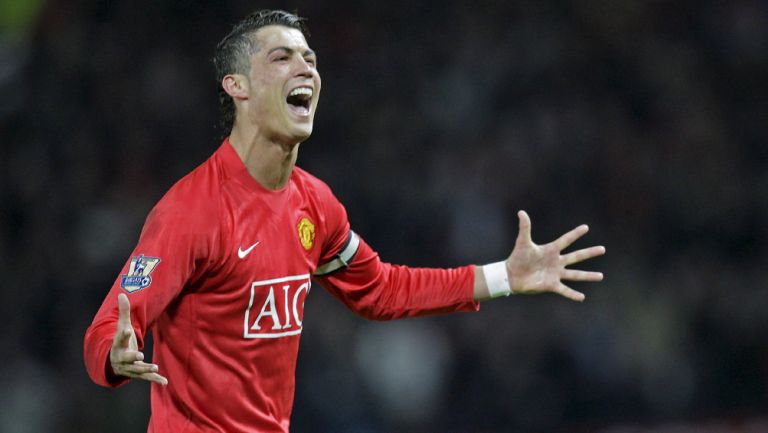 Cristiano Ronaldo festeja un gol en su paso por el Man United 