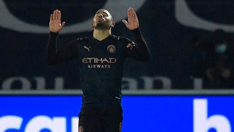 Gabriel Jesús tras anotar gol con el Manchester City