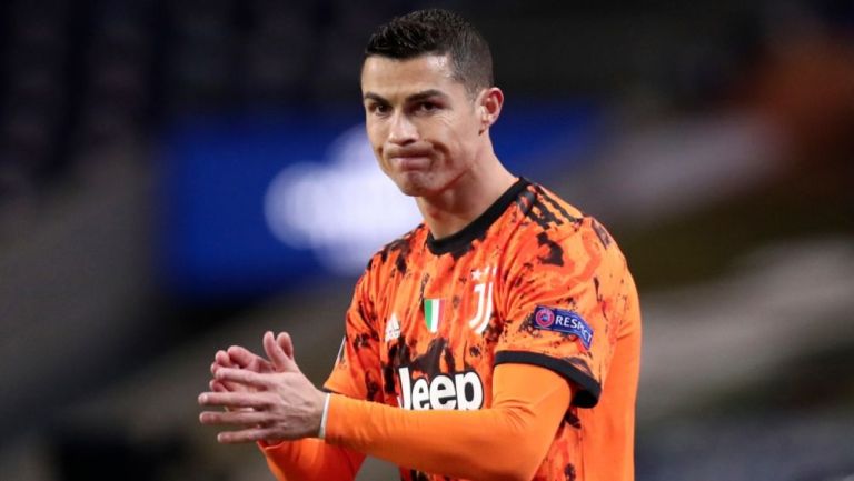 Cristiano Ronaldo en el partido entre la Juventus y el Porto