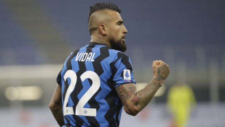 Vidal durante un partido del Inter de Milán