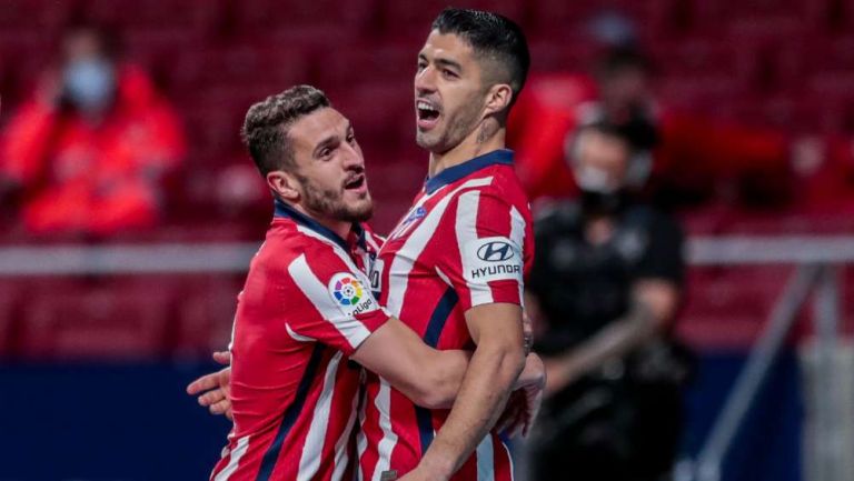 Atlético de Madrid en festejo de gol