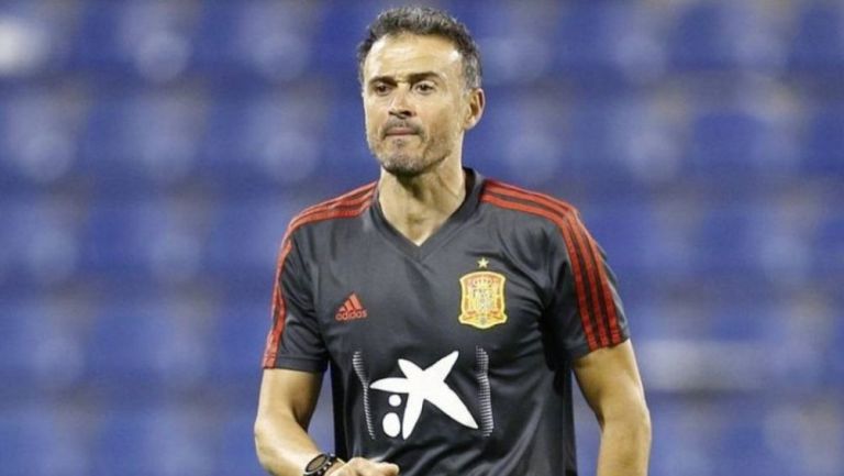 Luis Enrique en un entrenamiento de la Selección Española