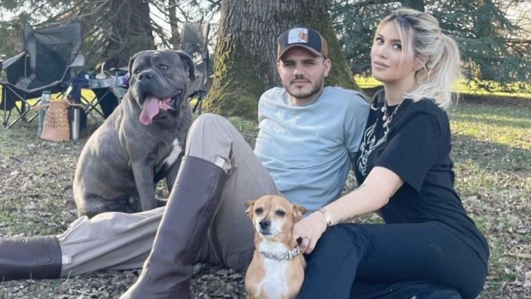 Mauro Icardi y Wanda con sus mascotas