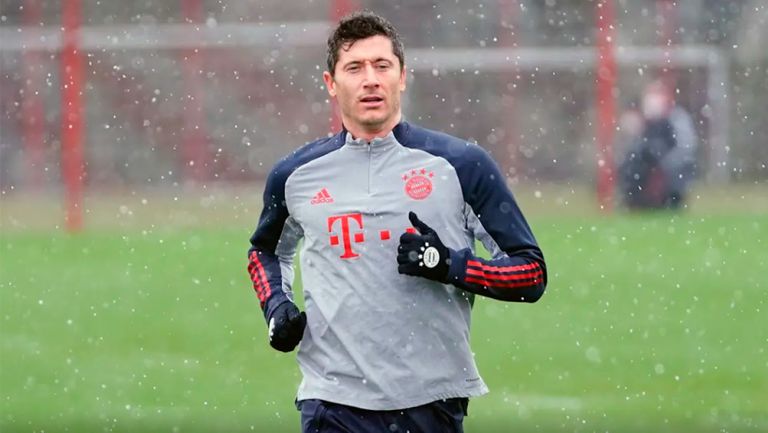 Bayern Munich: Robert Lewandowski regresó a entrenar tras lesión en rodilla