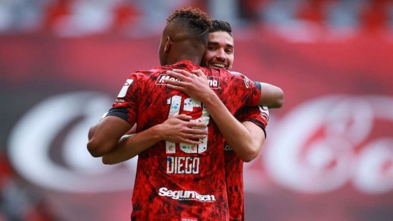 Toluca en festejo de gol