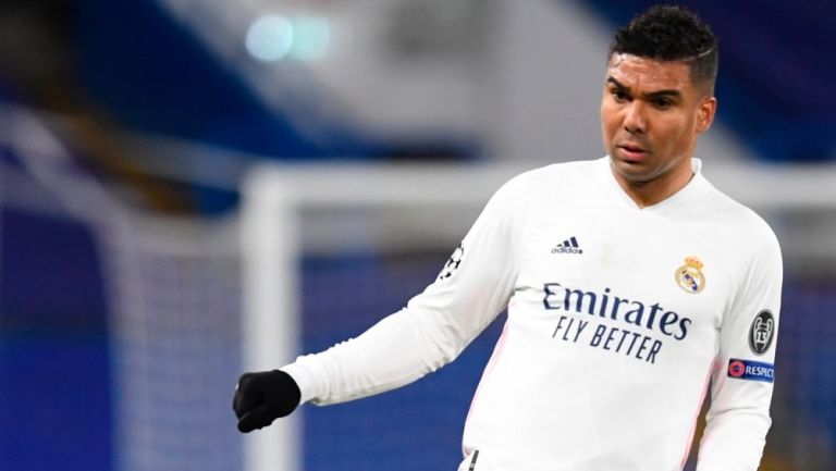 Casemiro durante el juego entre el Real Madrid y el Chelsea