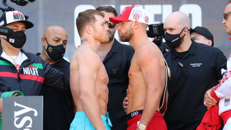 Canelo Álvarez y Billy Saunders en pesaje