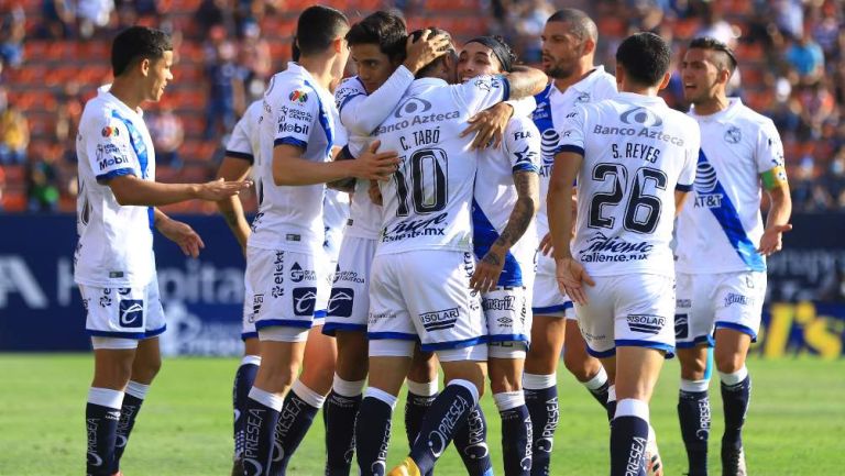 Puebla en festejo de gol