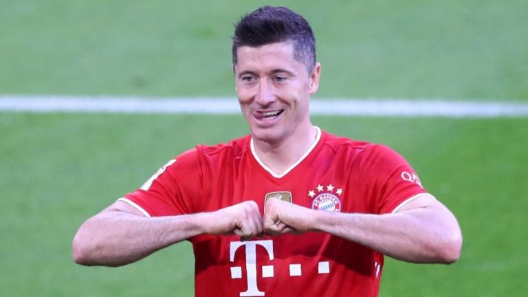 Lewandowski en un partido con el Bayern Munich