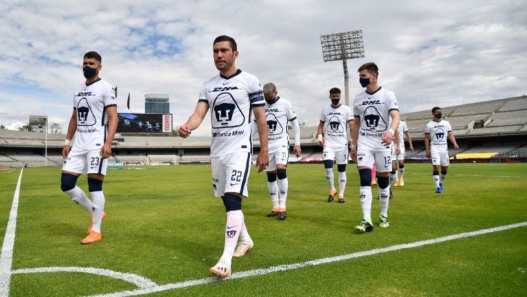 Jugadores de Pumas previo a un duelo ante Mazatlán FC