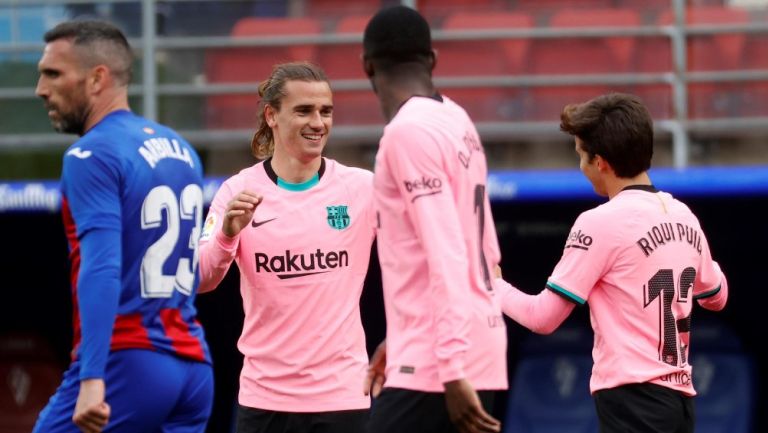 Antoine Griezmann celebra con el Barcelona