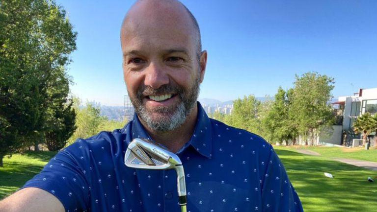 Luis García, en un campo de golf