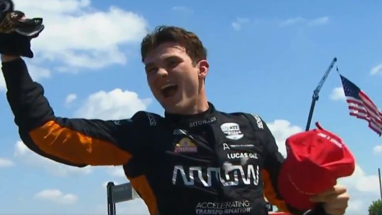 Patricio O'Ward: Ganó en Detroit y toma el liderato del campeonato de IndyCar