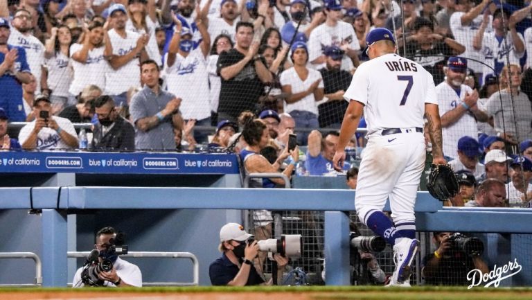 Julio Urías al salir del juego