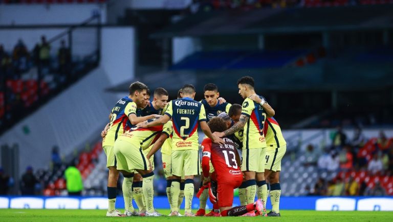 Jugadores del América previo a un partido