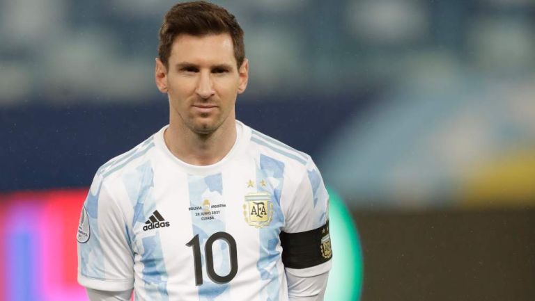 Messi en partido con Argentina