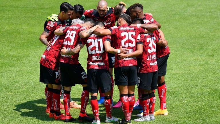 Jugadores del Toluca previo a un partido 