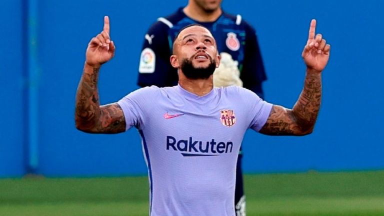 Memphis Depay tras anotar gol con el Barcelona