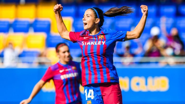 Aitana Bonmatí celebra gol con el Barcelona