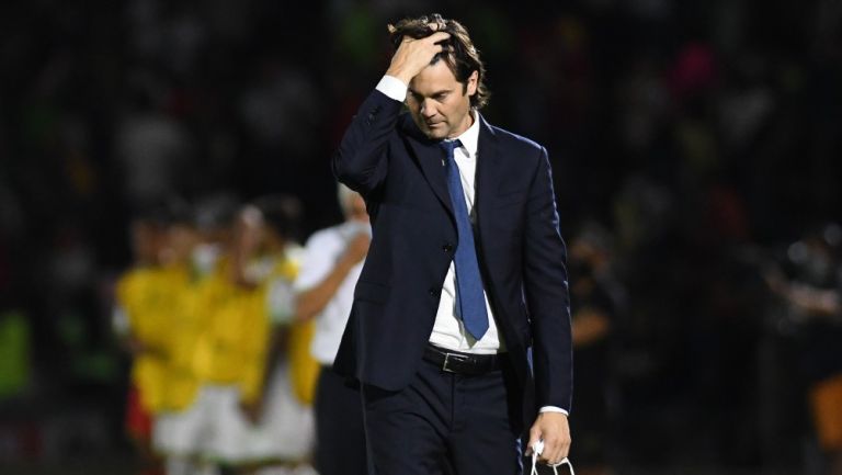 Santiago Solari durante un partido con América