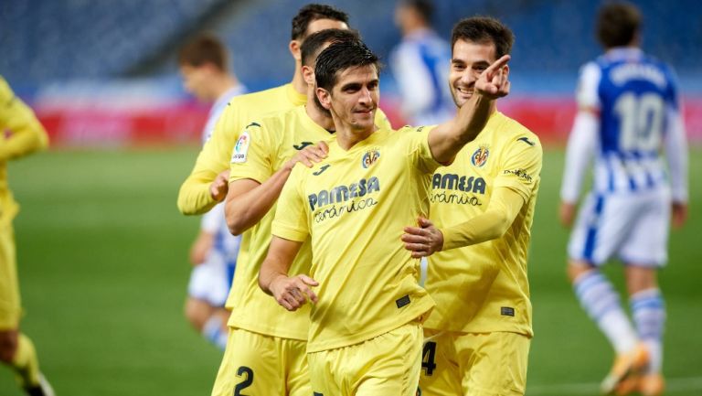 Gerard Moreno celebra con el Villareal