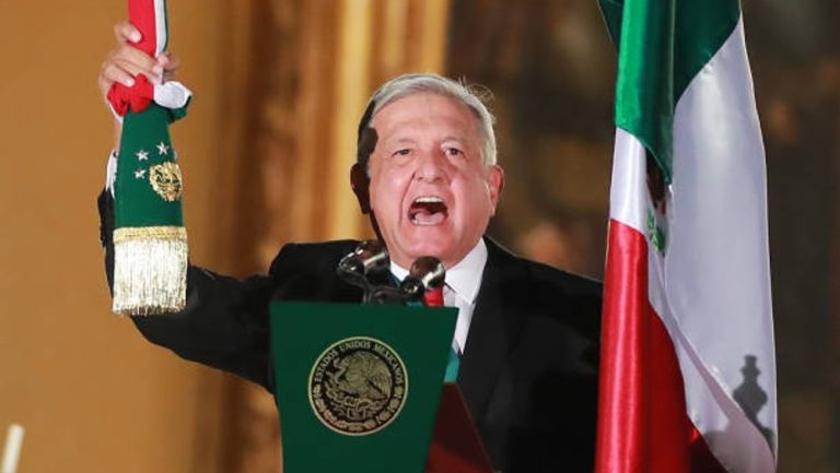 López Obrador en Grito de Independencia