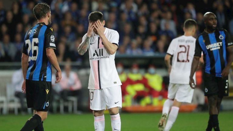 Lionel Messi en su debut en UCL con el PSG