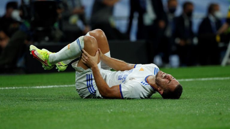 Eden Hazard durante partido liguero con el Real Madrid