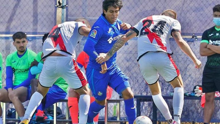 Macías en acción ante Rayo Vallecano