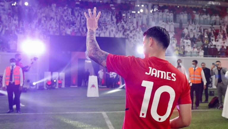 James 'Rodríguez' en su presentación con el Al Rayyán