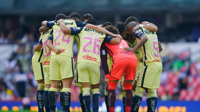 Jugadores del América previo a un partido