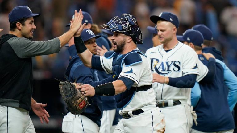 Los jugadores de los Rays celebrando