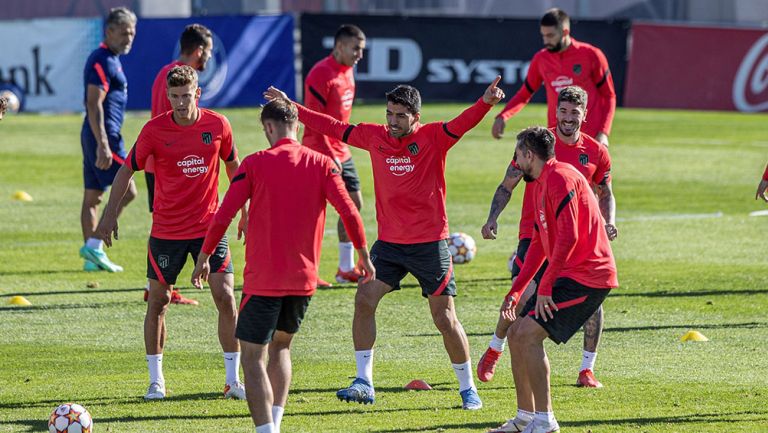 Jugadores de Atlético de Madrid durante un entrenamiento