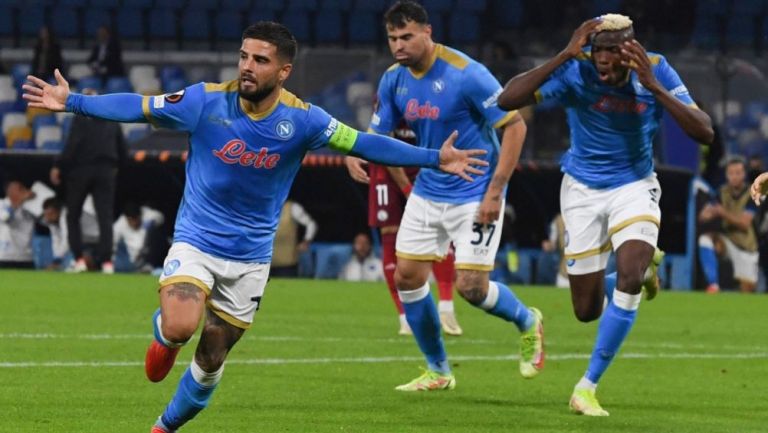 Lorenzo Isigne tras anotar gol a favor del Napoli