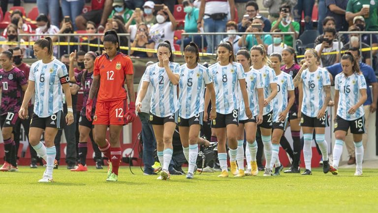 Jugadoras de Argentina previo al partido vs el Tri