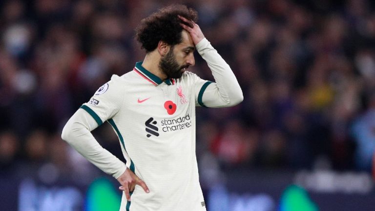 Mohamed Salah en partido con el Liverpool 