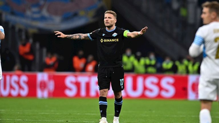 Ciro Immobile durante un partido con la Lazio