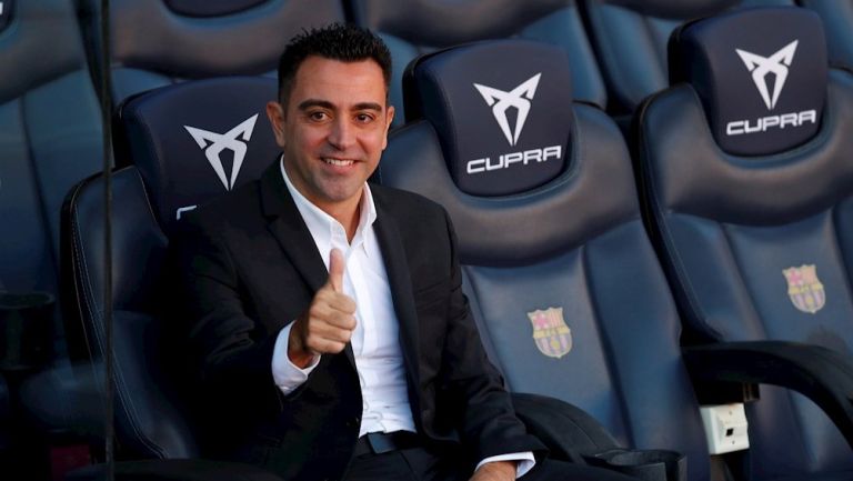 Xavi en su presentación como nuevo DT del Barça