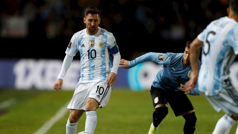 Lionel Messi durante un partido con Argentina