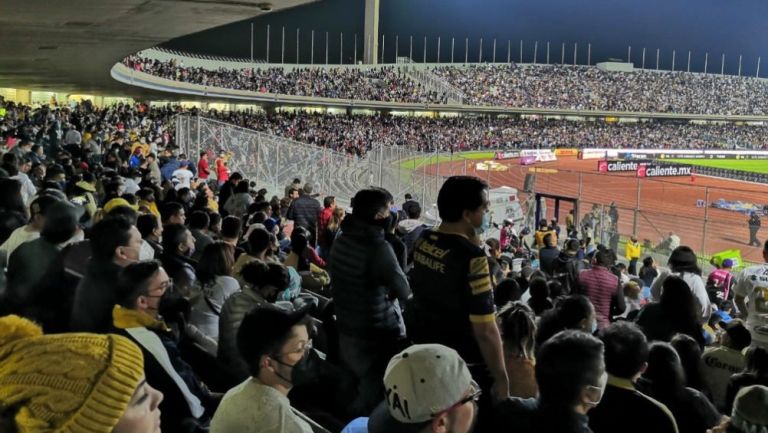 Aficionados en las gradas de Ciudad Universitaria