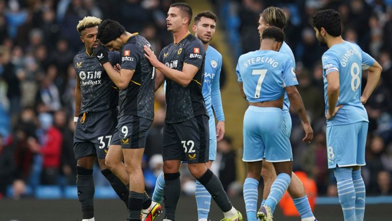 Raúl Jiménez tras ser expulsado en el duelo vs el City 