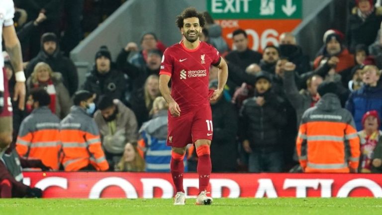 Salah en partido con Liverpool