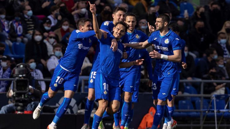 Jugadores del Getafe, en festejo