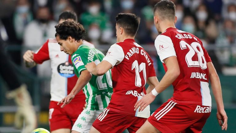 Diego Lainez en acción frente al Celta de Vigo