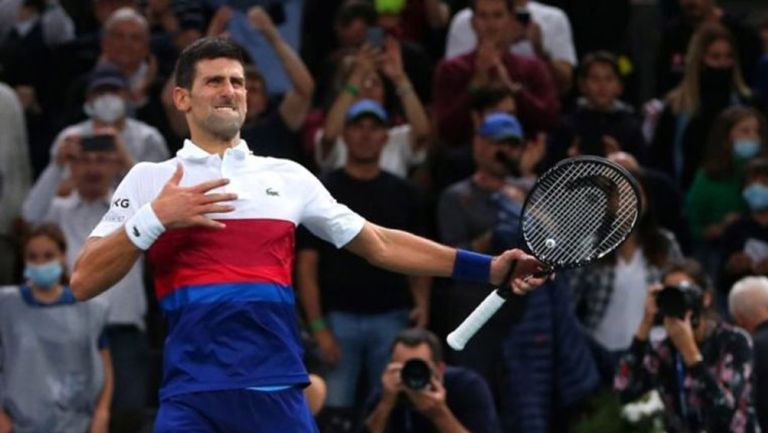 Djokovic celebra en un partido