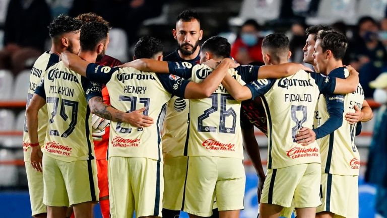 Jugadores del América, previo a un partido