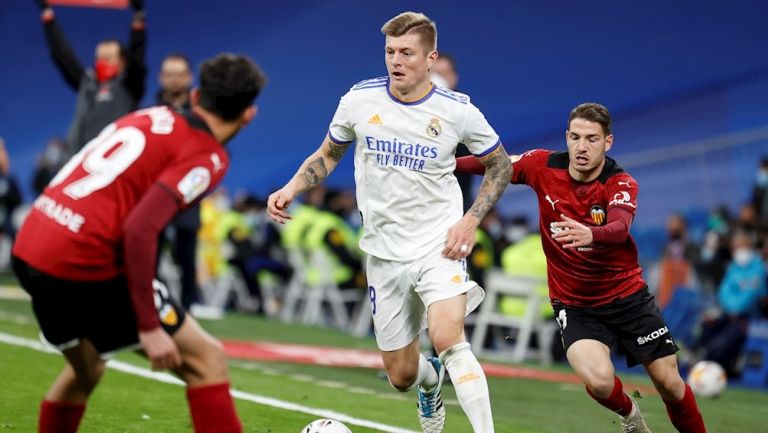 Toni Kroos durante un partido con el Real Madrid