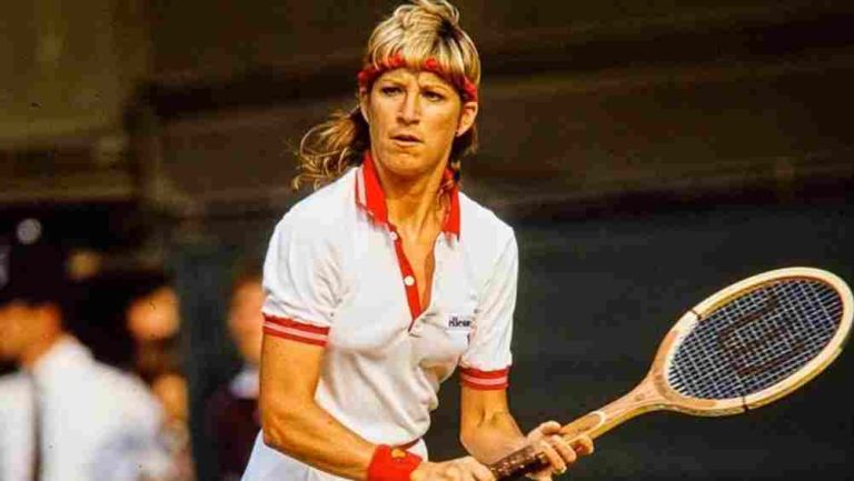 Chris Evert cuando jugaba tenis