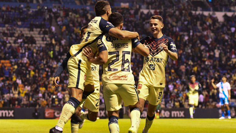 Jugadores del América en festejo